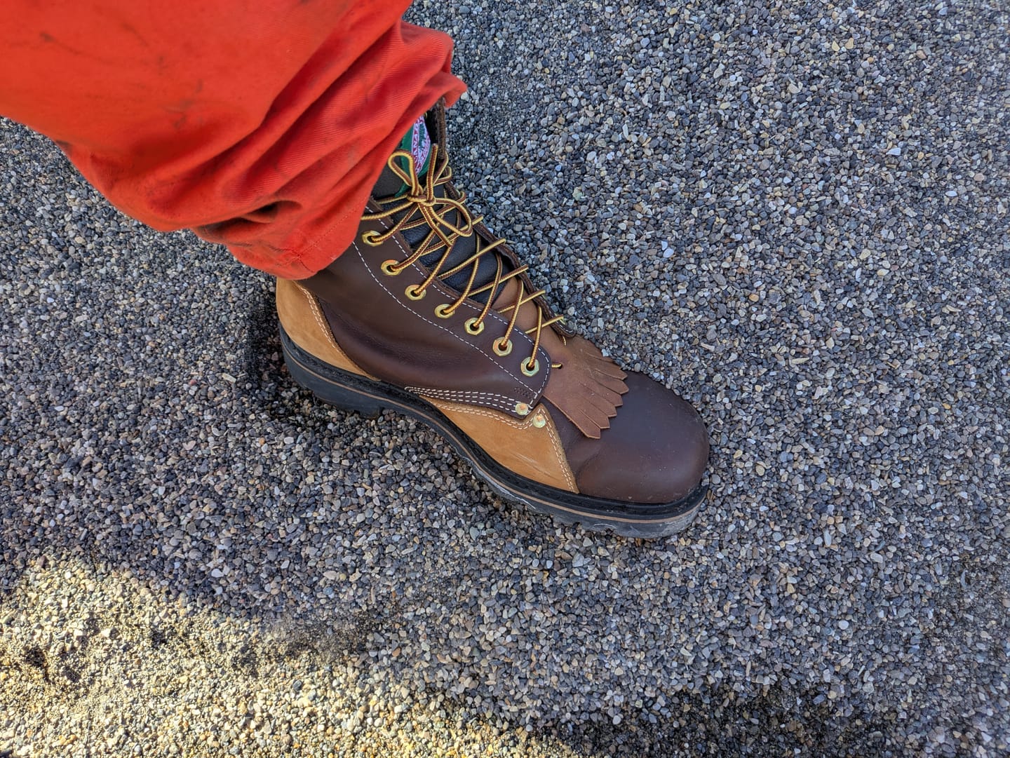 Customer photo review of Canada West Men's Work Lace-Up Steel Toe Boots
