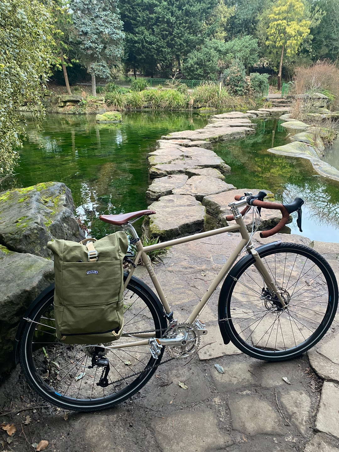 Customer photo review of Temple Pannier Backpack - Fern Green