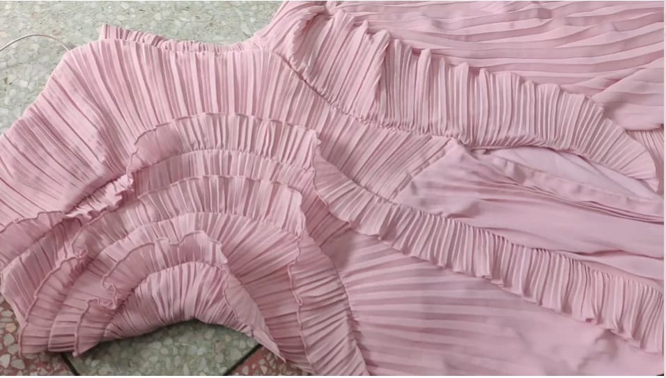 Customer photo review of Kris Halter Strap Ruffled Tule Dress