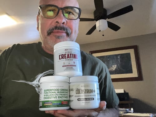 Customer photo review of Ultimate Creatine Powder by Alex Jones (300 Grams) (60 Servings)