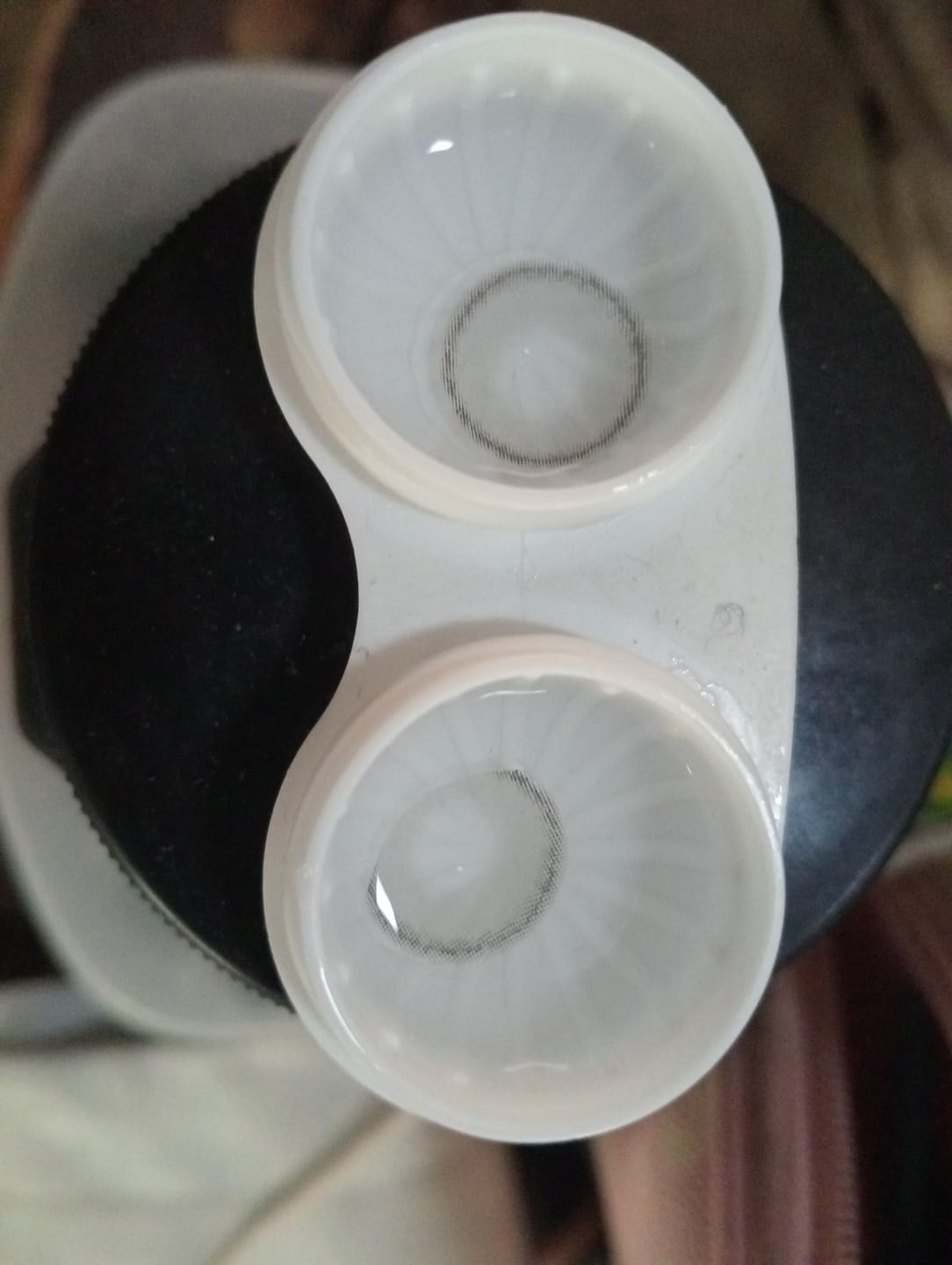 Customer photo review of Vela Grey Prescription Colored Contact Lenses