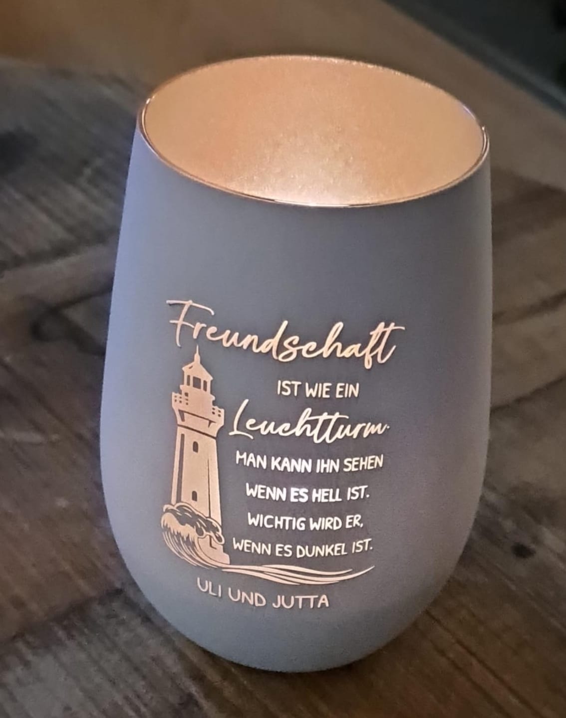 Customer photo review of Freundschaft - Personalisiertes Windlicht für Deine beste Freundin
