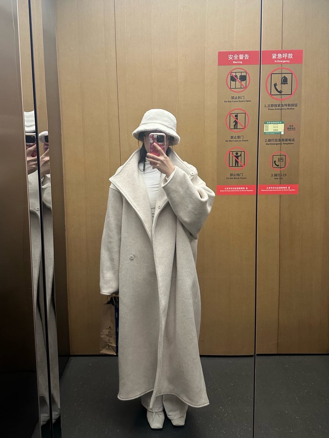 Customer photo review of 0122stepll Wool Stand-Collar Long Coat