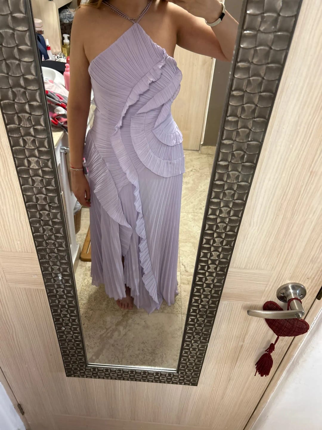 Customer photo review of Kris Halter Strap Ruffled Tule Dress