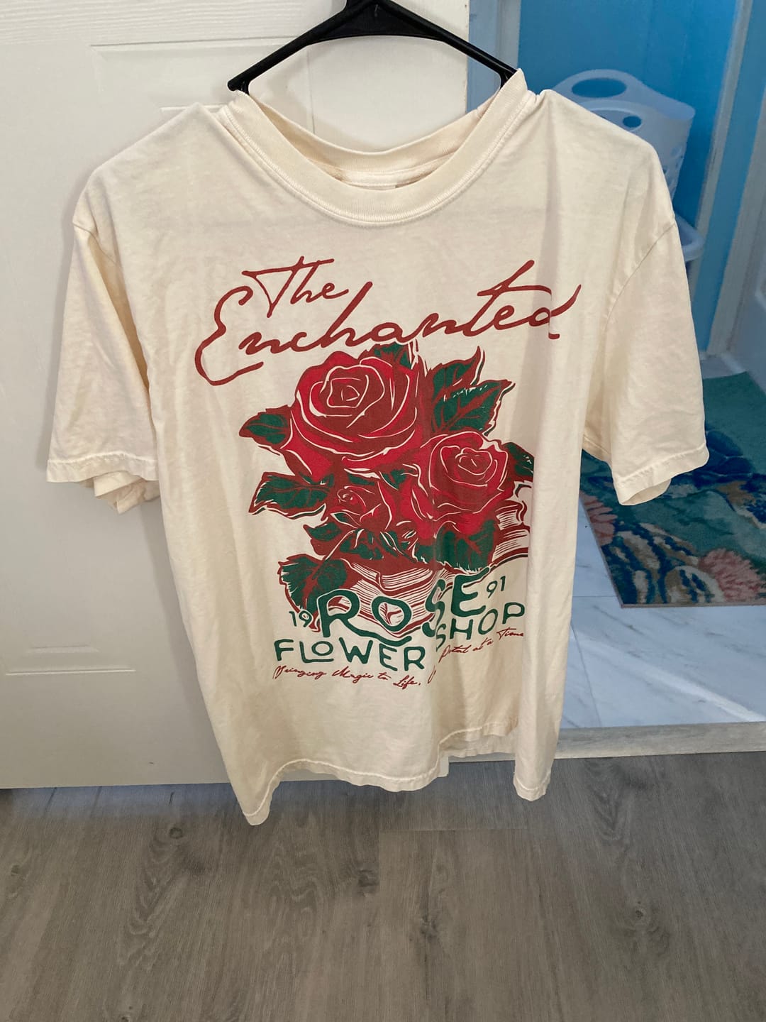 Customer photo review of Belle's Enchanted Rose Flower Shop Shirt