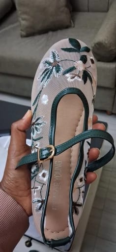 Customer photo review of Mia Embroidered Ballet Flats