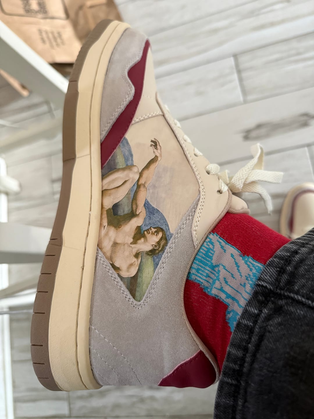 Customer photo review of The Creation of Adam Sneakers