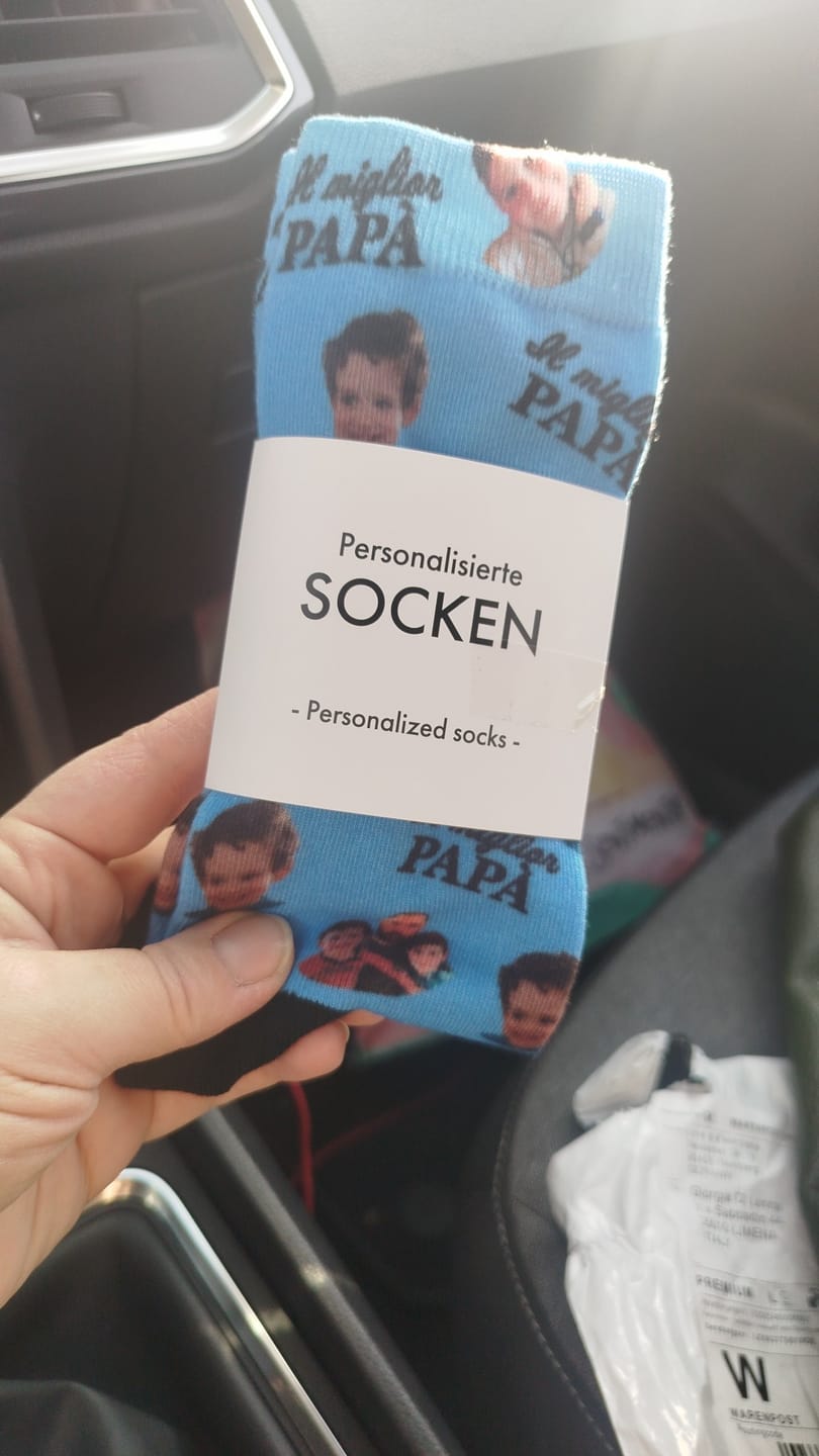 Customer photo review of Il miglior Papà - Calzini personalizzati per genitori