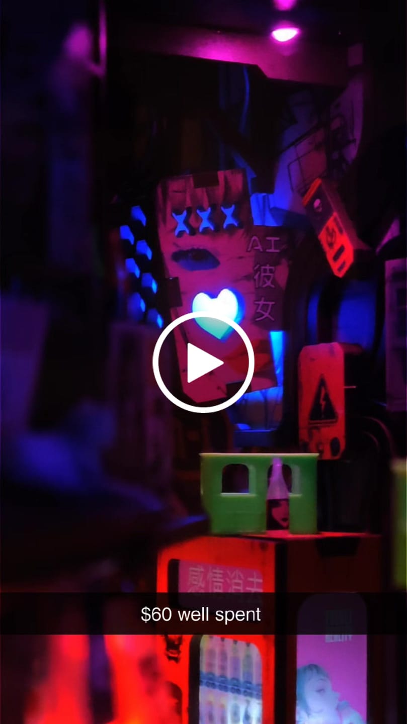 Customer video review of Neo Ramen MiniAlley – A Cyberpunk DIY Diorama Booknook