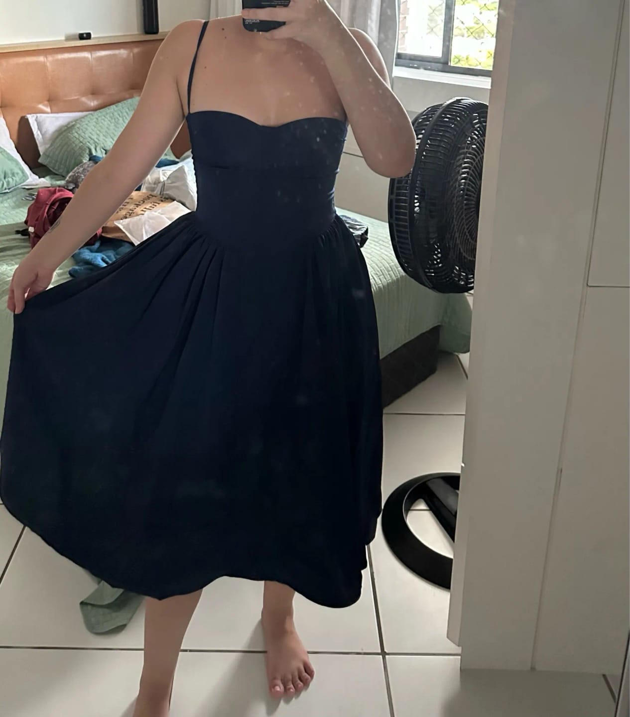 Customer photo review of Marjorie Sleeveless Strap Midi Dress