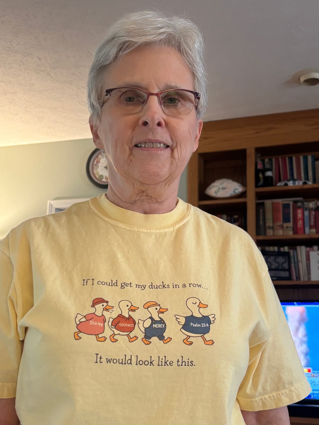 Customer photo review of Ducks In A Row T-shirt