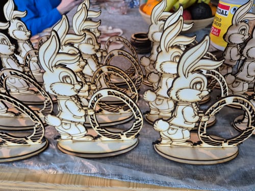 Customer photo review of Laser cut Easter bunny egg holder svg cutting file