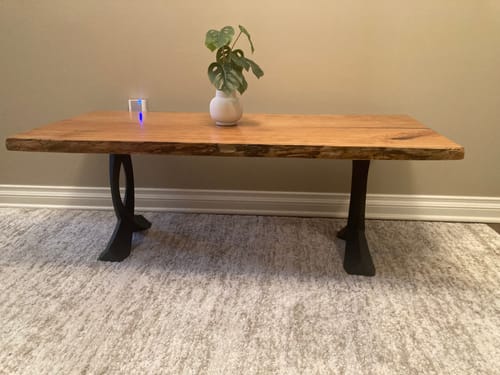 Customer photo review of Bench Legs 108/128 Curva 16" H Curved Metal Furniture Legs