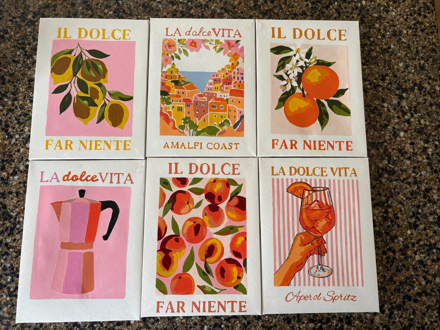Customer photo review of 6 Mini Paintings - Italian ''Dolce Vita'' Set