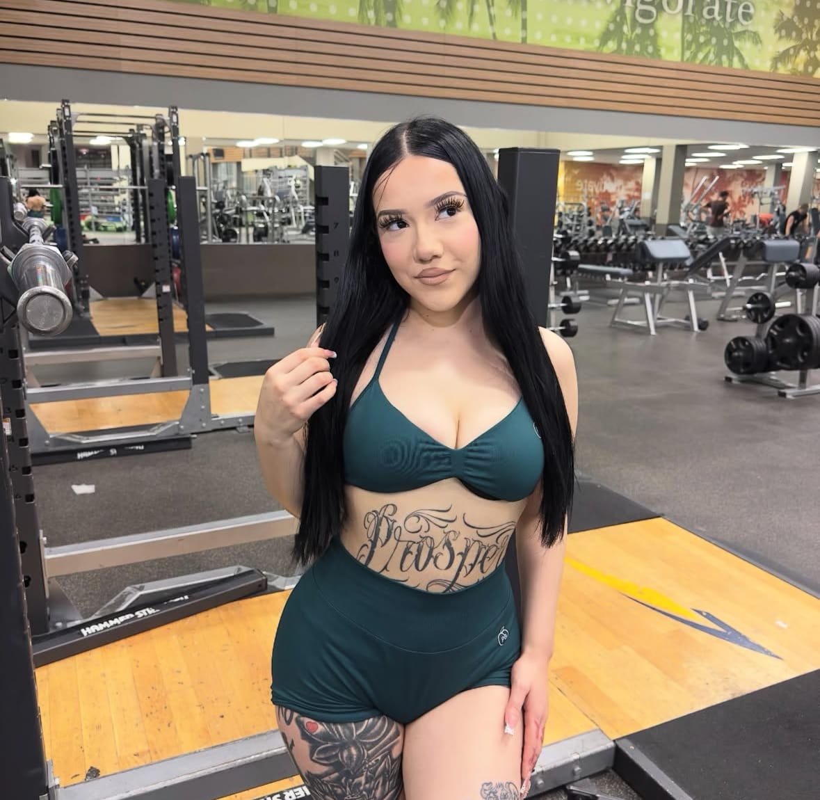 Customer photo review of Forest Green Bombshell Sports Bra and Shaping Short Set