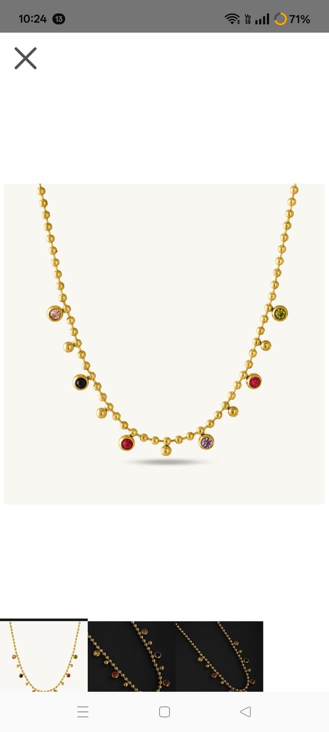 Customer photo review of Jewel Cascade Beaded Necklace
