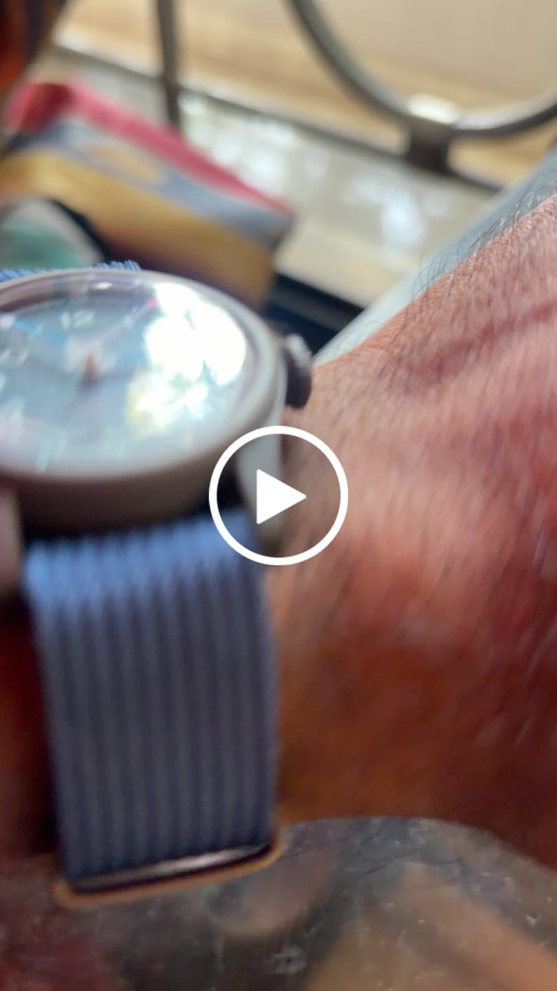 Customer video review of LANDMASTER - 100M Waterproof Titanium Automatic Field Watch | Blue