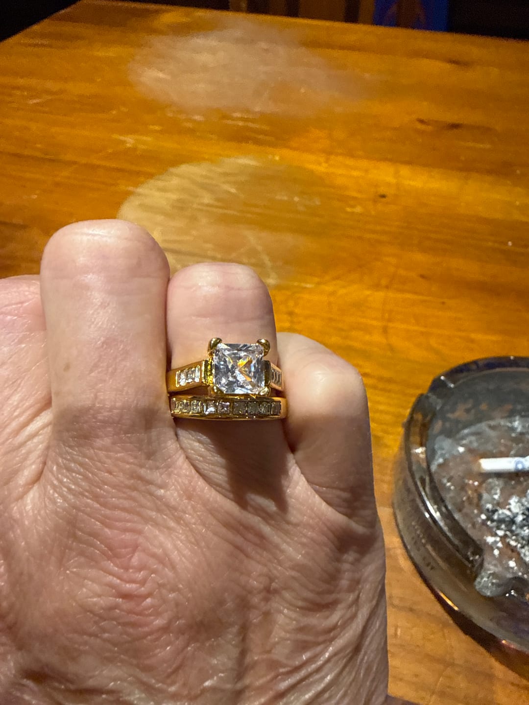 Customer photo review of Princess Cut Diamond Double Layer Ring Set (Light Luxury Engagement Style Sparkling Ring)