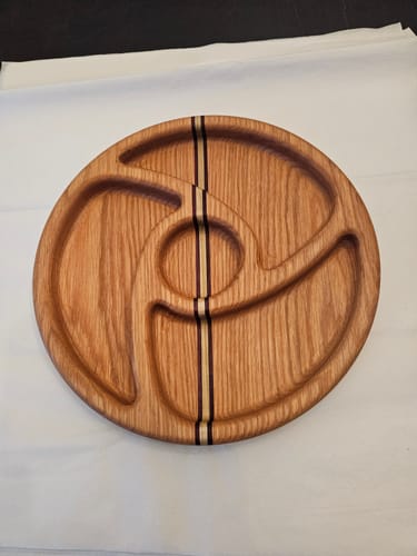 Customer photo review of Three Pocket Round Swirl Tray Acrylic Router Template