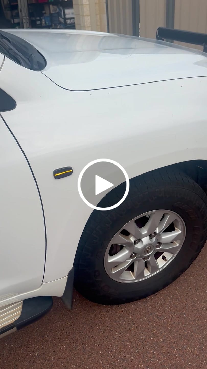 Customer video review of Sequential LED Side Marker (smoked) suitable for Toyota LandCruiser 200 Series