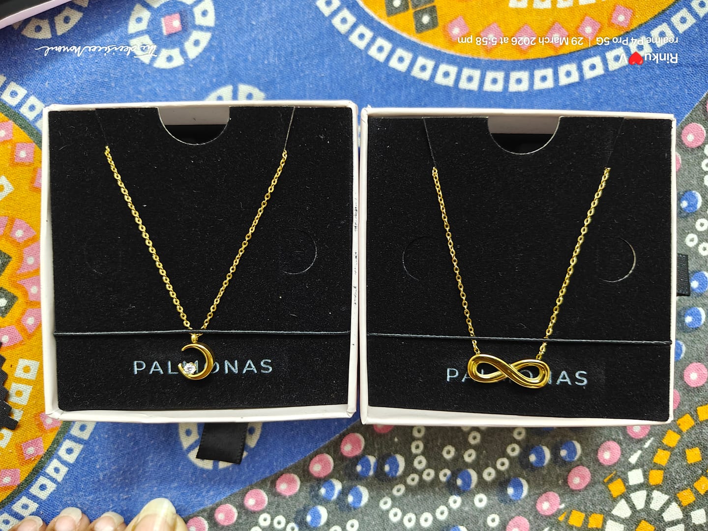 Customer photo review of Golden Infinity Necklace