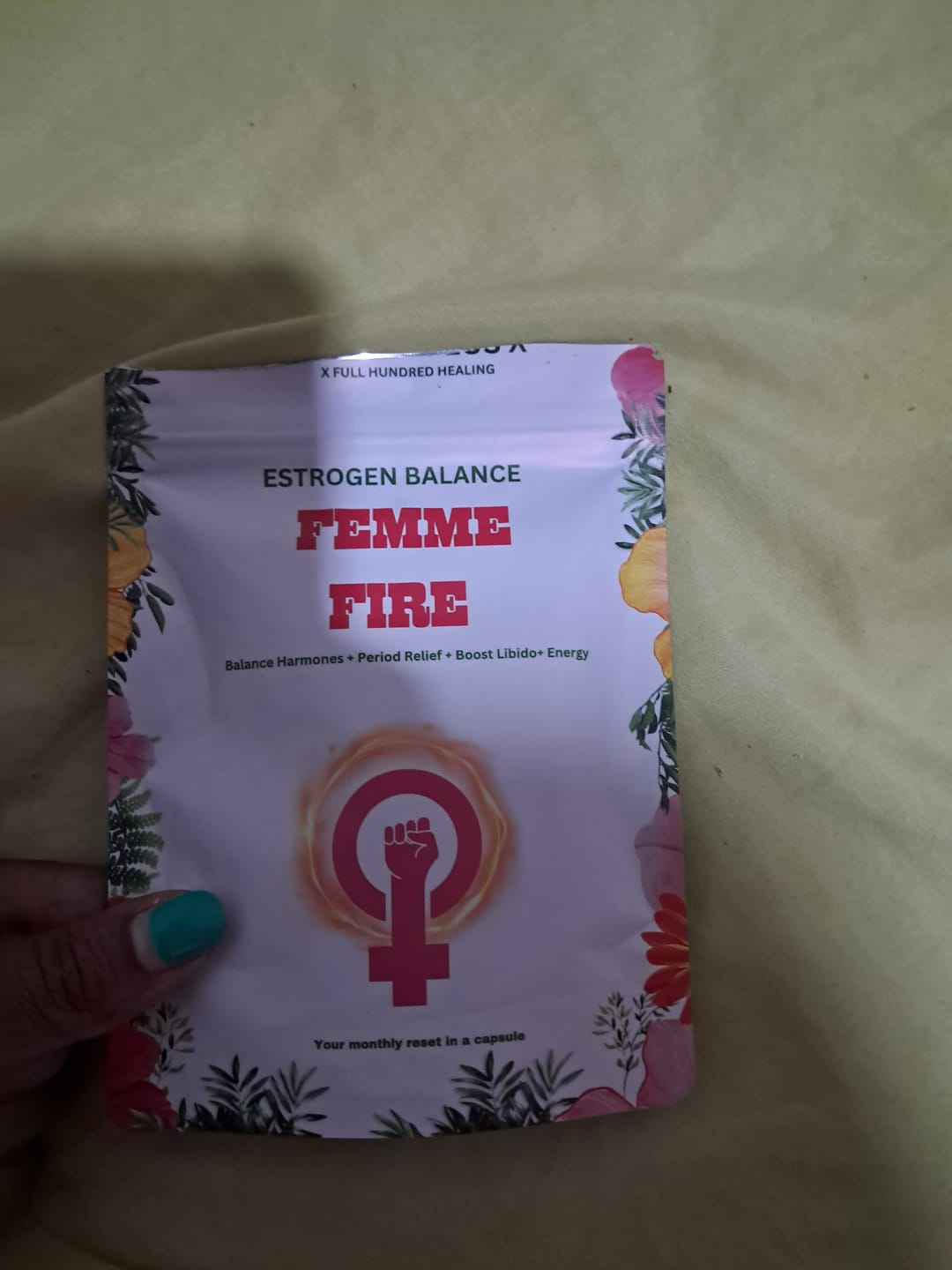 Customer photo review of Femme Fire |  Herbal Female Hormone Balance