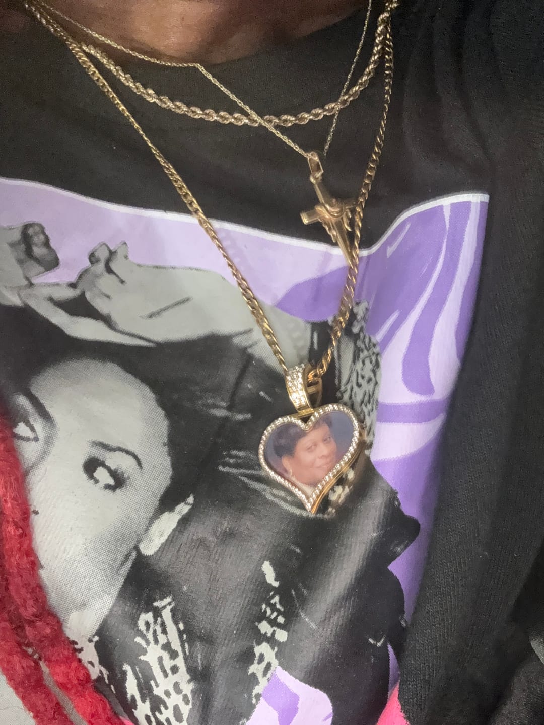 Customer photo review of Iced Photo Pendant w/ Cuban Chain
