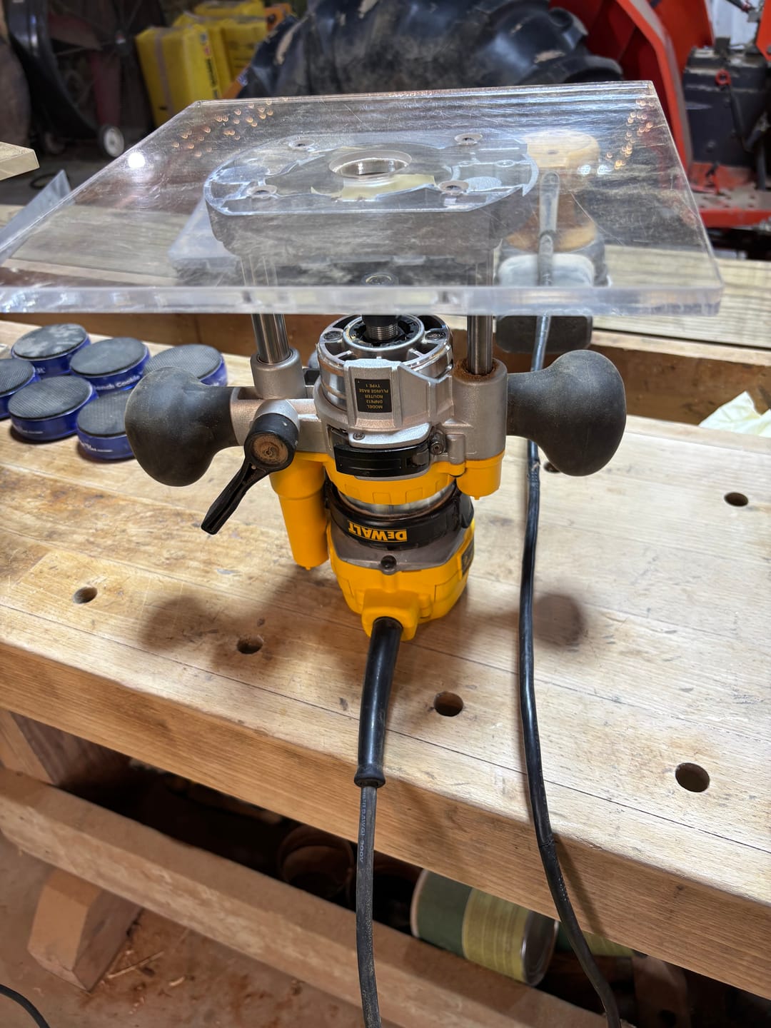 Customer photo review of Oval Grip Handle Acrylic Router Template