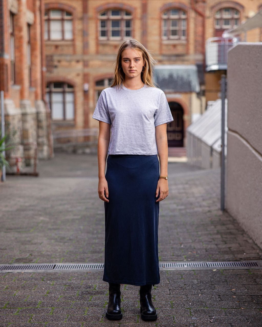 Customer photo review of Women’s Boxy Crop T-Shirt