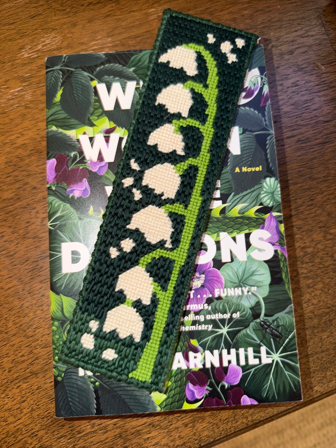 Customer photo review of Lily of the Valley Bookmark Needlepoint Kit