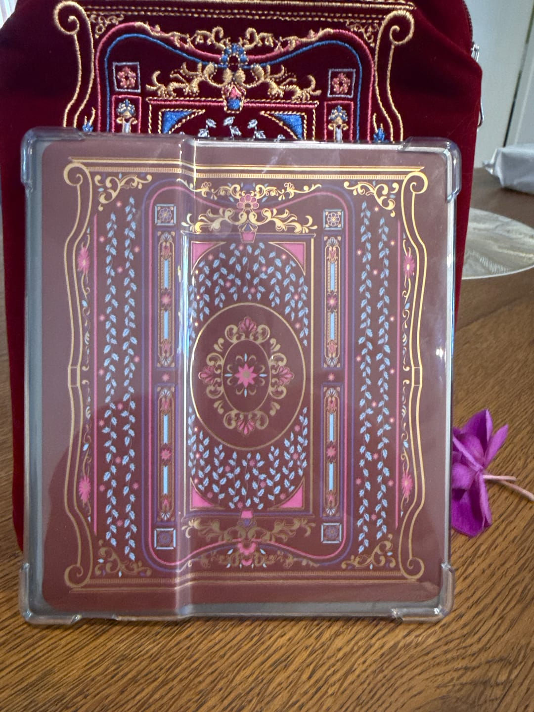 Customer photo review of Literati eReader Sticker Insert - Crimson Red