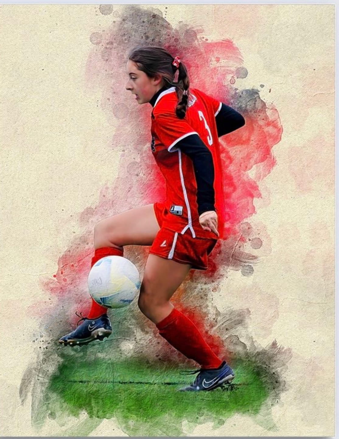 Customer photo review of Personalized Sports photo Painting