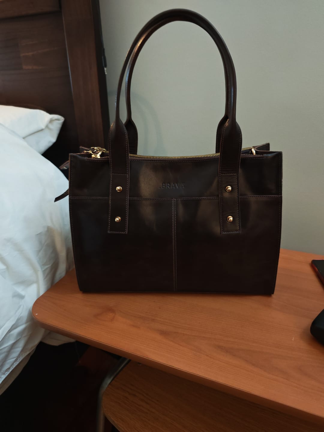 Customer photo review of Cartera ejecutiva de cuero modelo ALFONSINA Moro