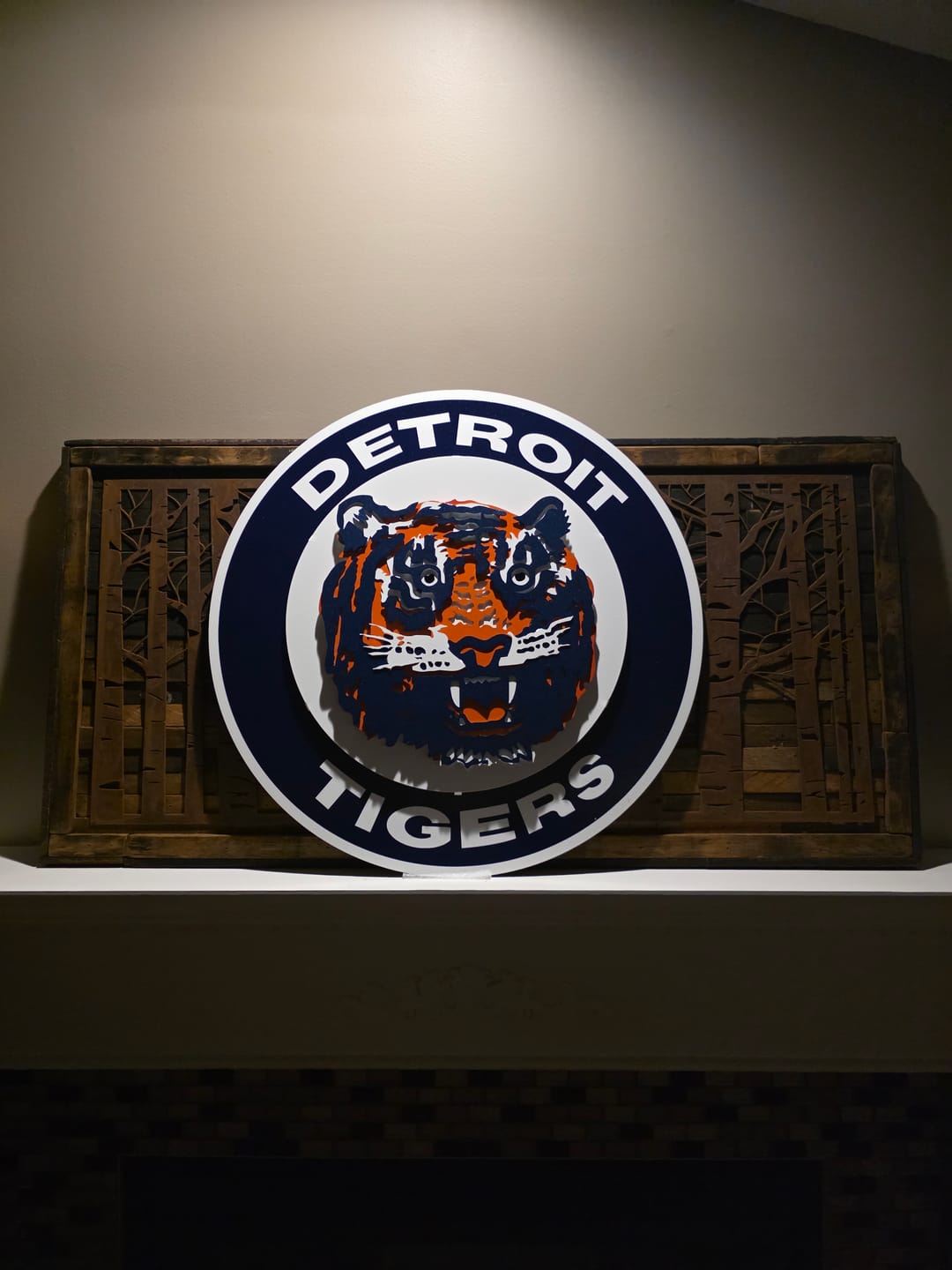 Customer photo review of Detroit Tigers Crest Logo 3D Metal Wall Art