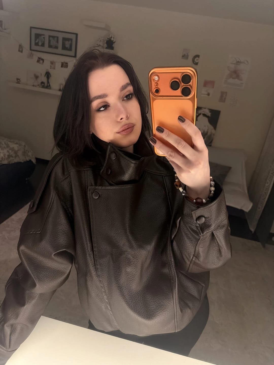 Customer photo review of Joyce Asymmetrical Zip Faux Leather Jacket