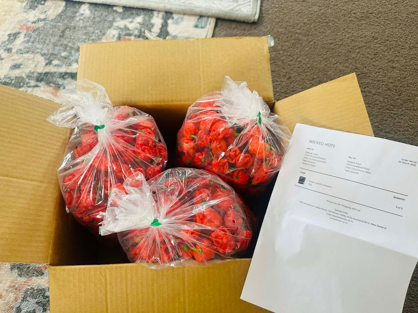 Customer photo review of Fresh Carolina Reapers