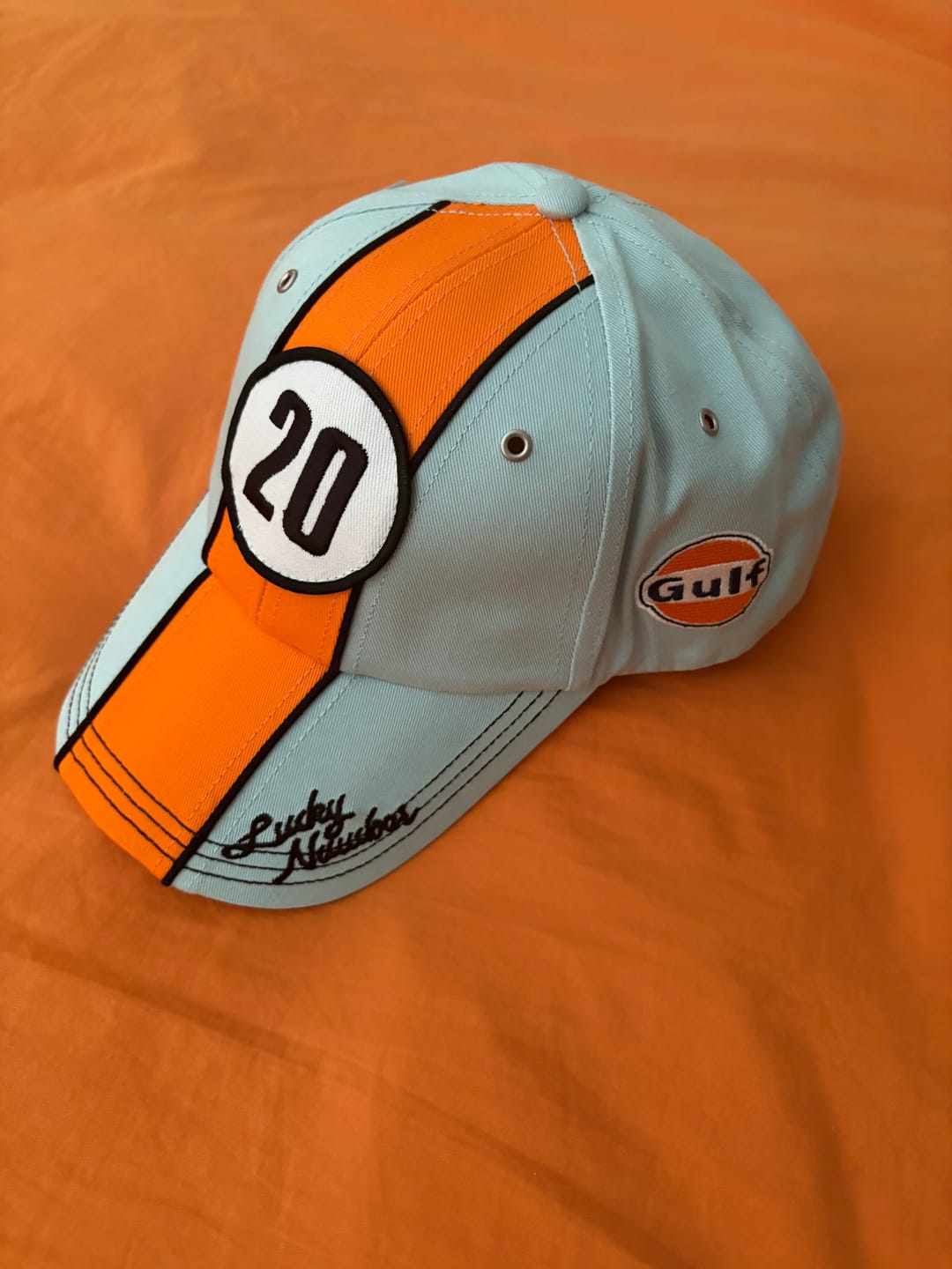 Customer photo review of Gulf #20 Baseball Cap / Hat in Gulf Blue