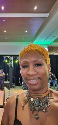 Customer photo review of Vintage is Timeless Handmade Leather Choker