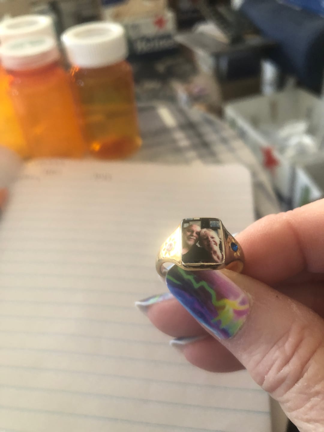 Customer photo review of Personalized Photo Birthstone Custom Ring