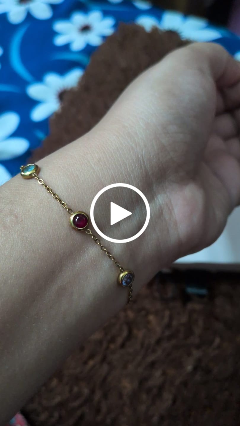 Customer video review of Multi Crystal Charm Bracelet