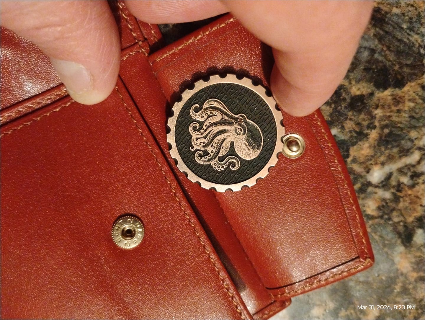 Customer photo review of The Octopus Coin — Copper