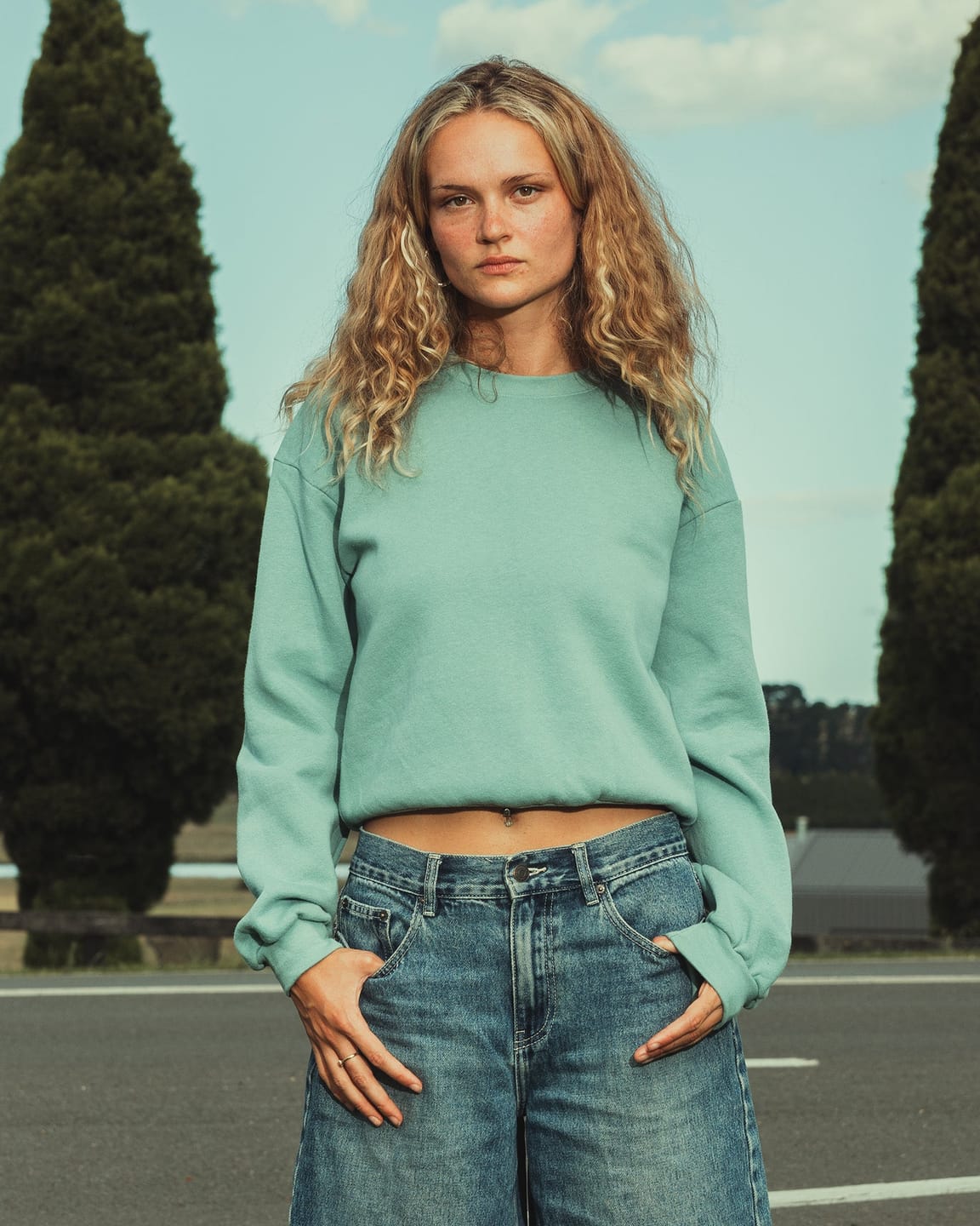 Customer photo review of Women’s Cropped Crewneck Sweatshirt