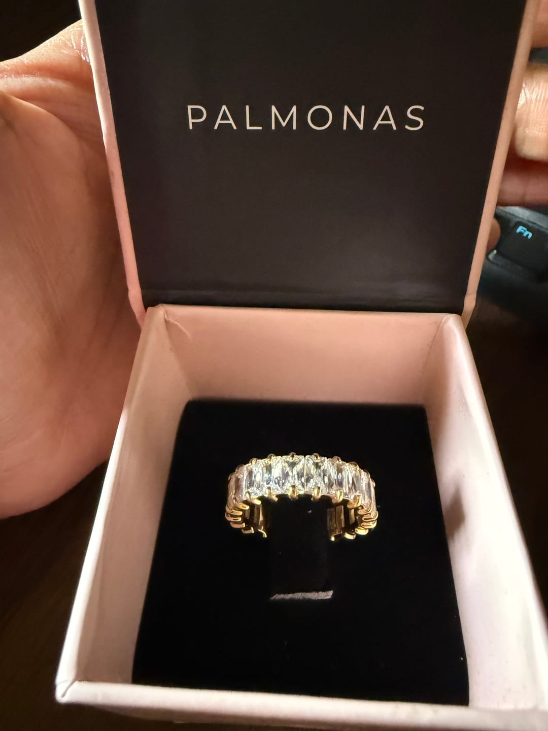 Customer photo review of Radiant White Stone Band Ring