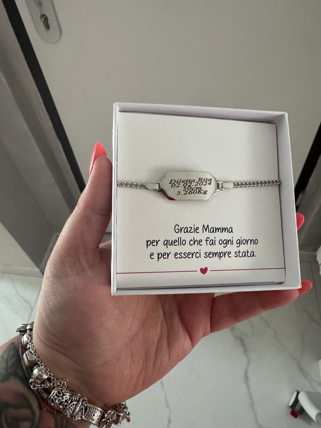 Customer photo review of Bracciale Nascita Personalizzato - Little Baby