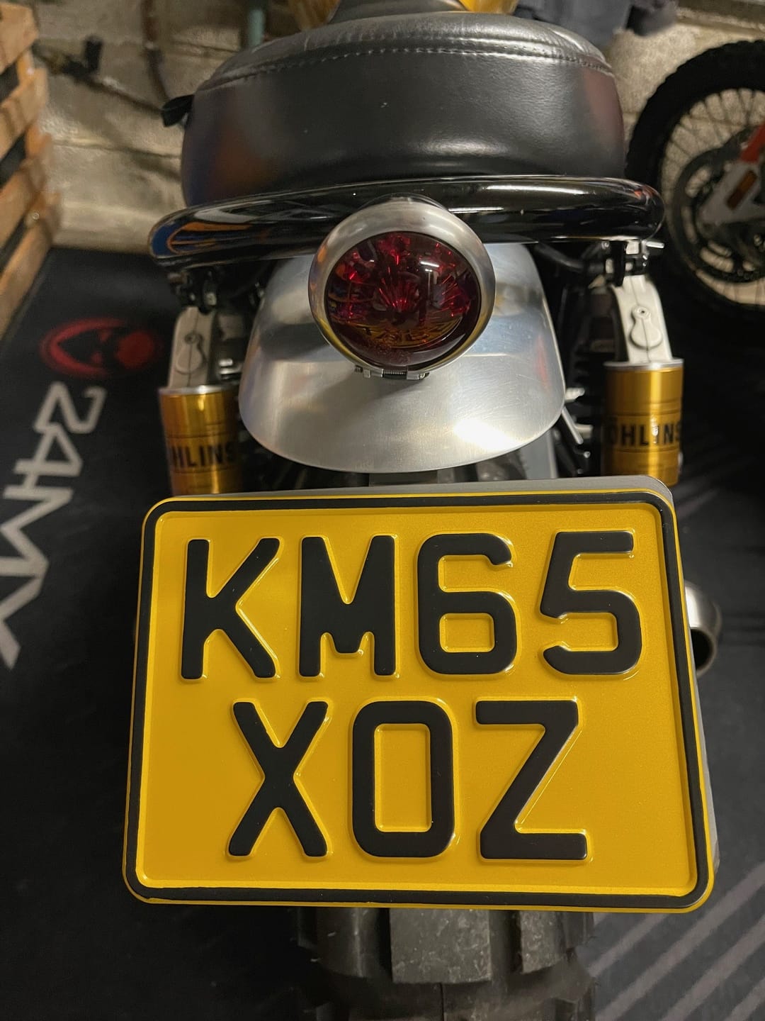 Customer photo review of Yellow Metal Pressed 7×5 Motorbike Number Plate