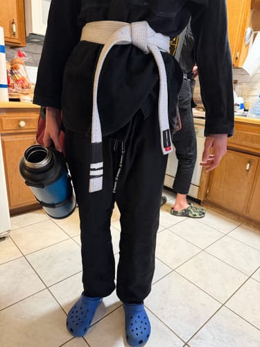 Customer photo review of Plain Black Brazilian Jiu Jitsu Gi Pants