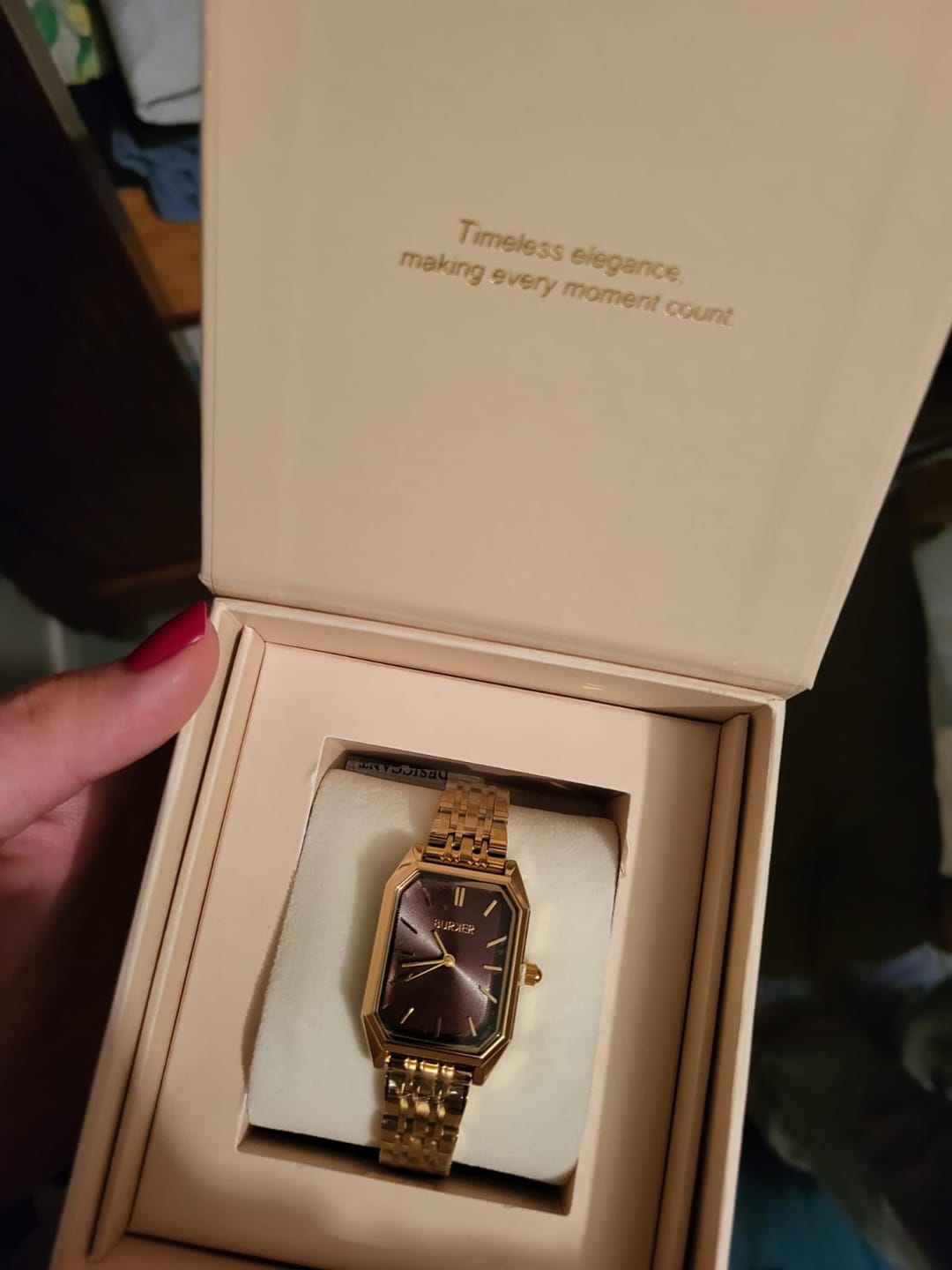 Customer photo review of Isabell Gold Burgundy