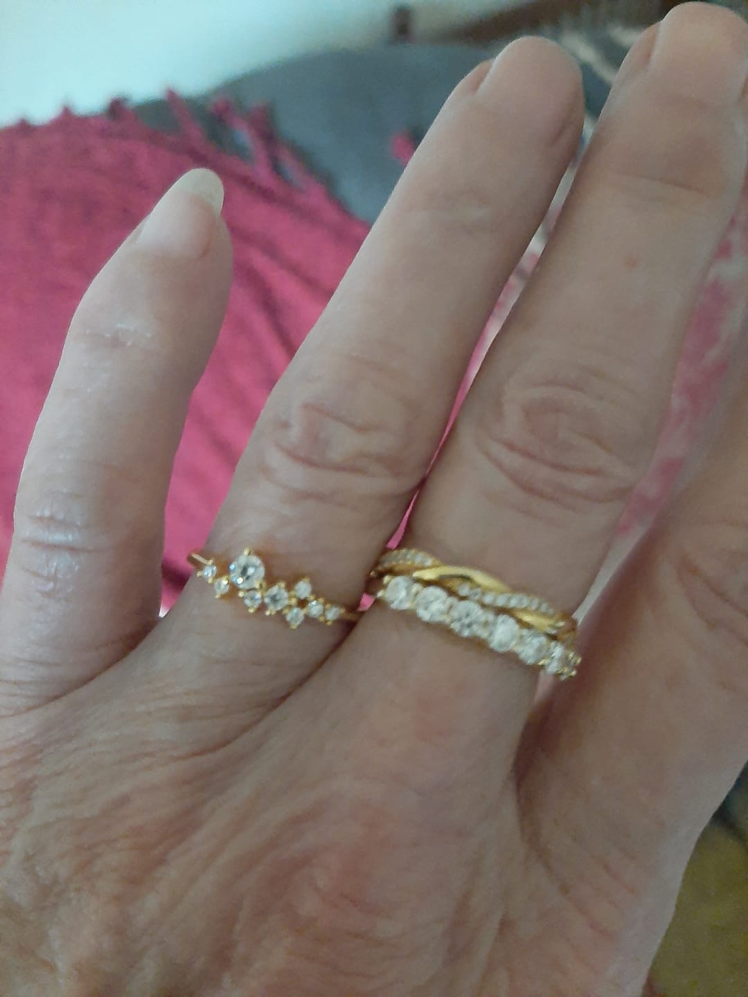 Customer photo review of Moissanite Floating Cluster Ring