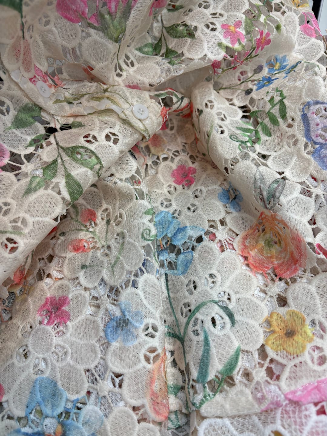 Customer photo review of Irregular Eyelet Long Sleeve Shirts
