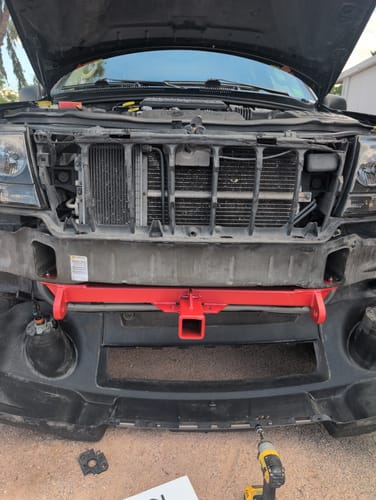 Customer photo review of Front Tow Hitch Receiver w/ Shackle Tabs (WJ/WK/XK) - Heavy Duty